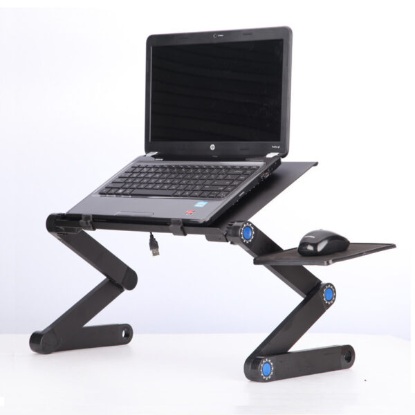 DeskifyPro Ergonomic Adjustable Laptop Desk Stand – Foldable & Rotatable with Built-In Mouse Pad